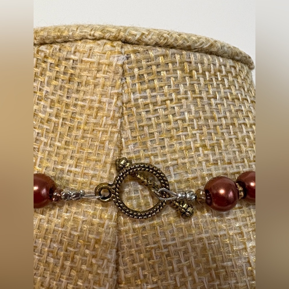 (254)Elegant Brown Beaded Necklace - Picture 4 of 8